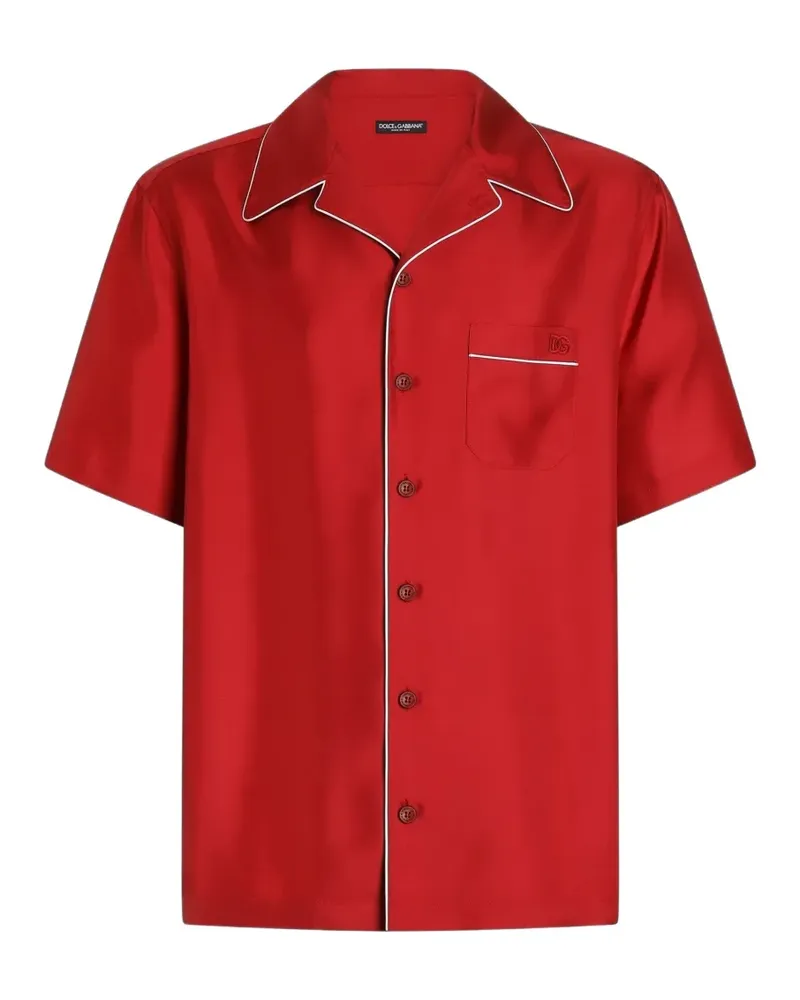 Dolce & Gabbana Hawaii-Hemd aus Seidentwill - Rot Rot