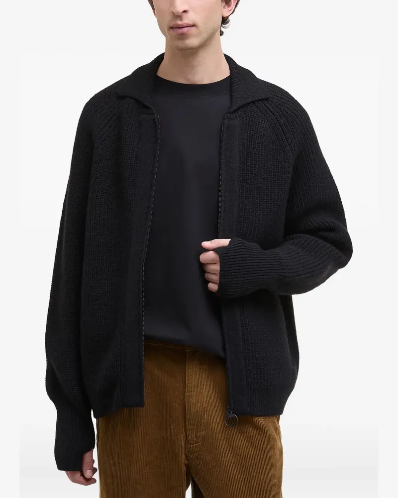 Barbour zip knitted cardigan - Schwarz Schwarz