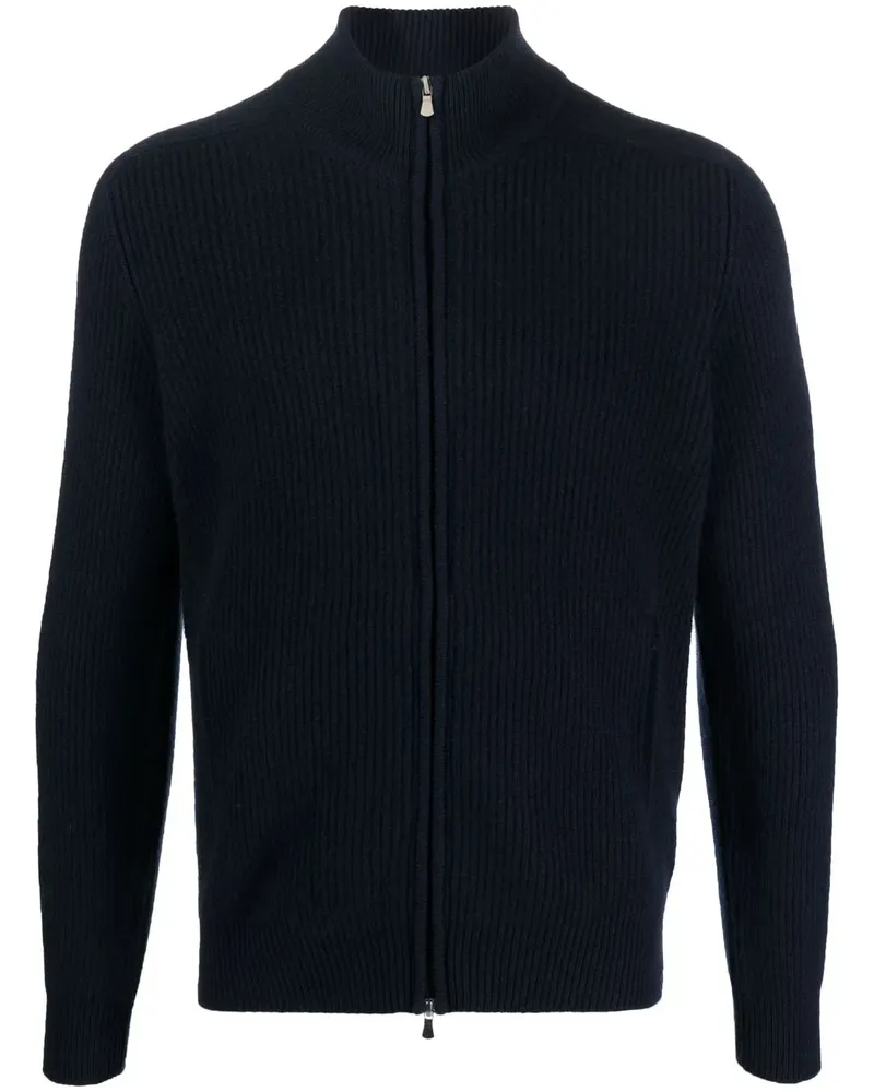 BARBA Cardigan aus geripptem Strick - Blau Blau