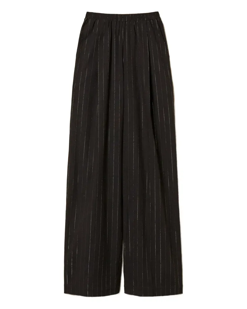 Twin-Set Palazzohose mit Nadelstreifen - Schwarz Schwarz
