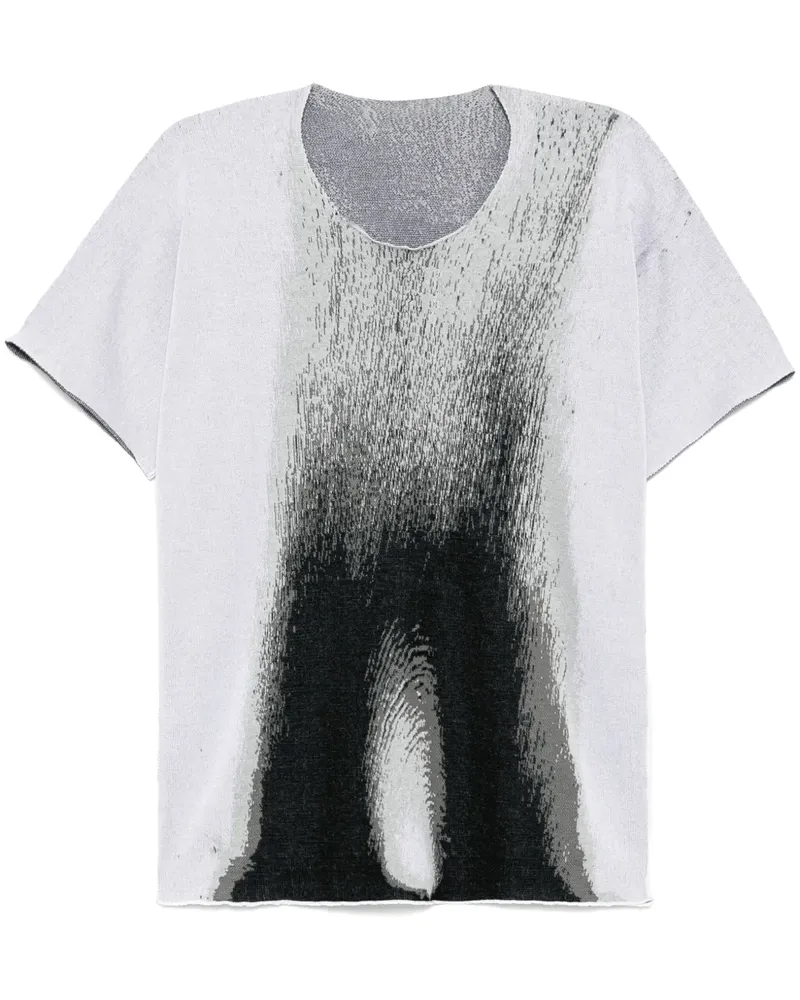 Label Under Construction T-Shirt mit grafischem Print - Grau Grau