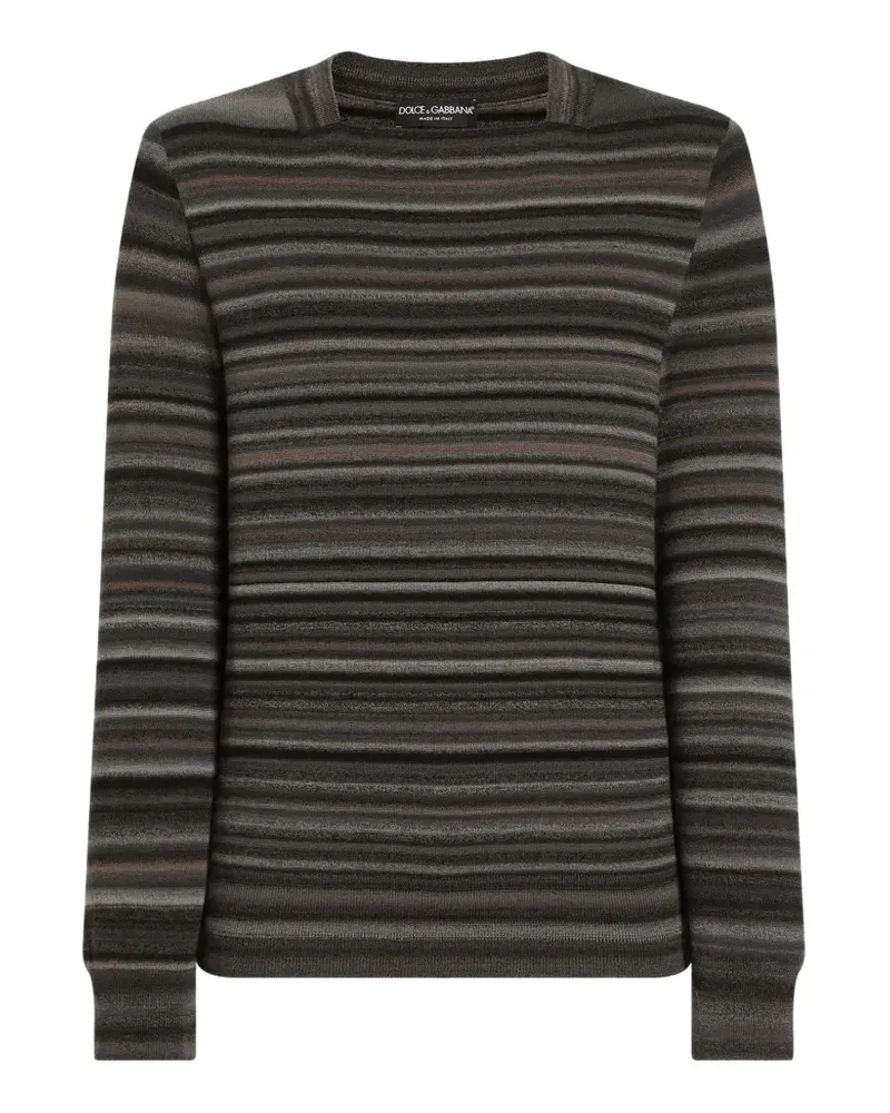 Dolce & Gabbana Gestreifter Pullover - Grau Grau