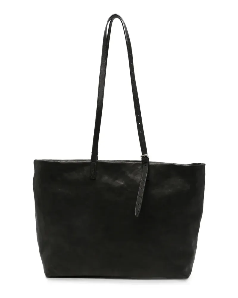 Ann Demeulemeester Tote Bag in Distressed-Optik - Schwarz Schwarz
