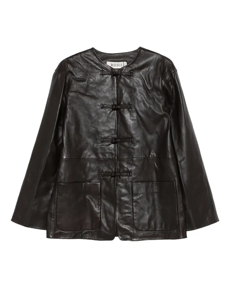Róhe frog-fastening leather jacket - Braun Braun