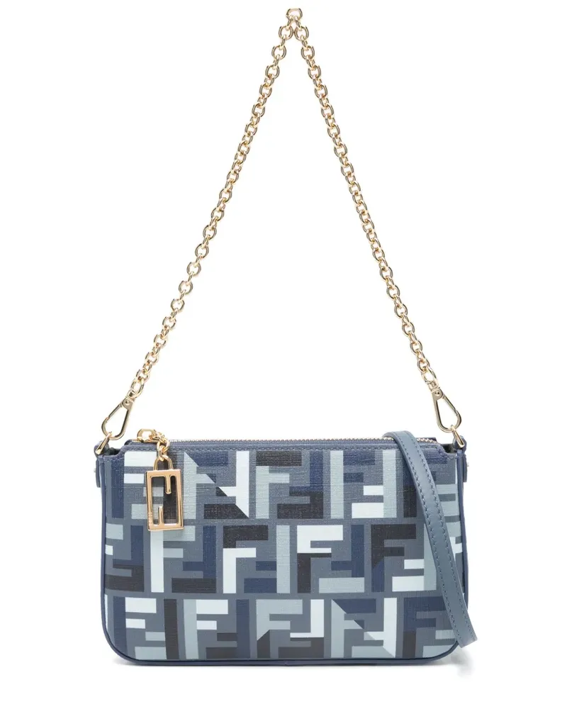 Fendi Clutch in Baguetteform - Blau Blau