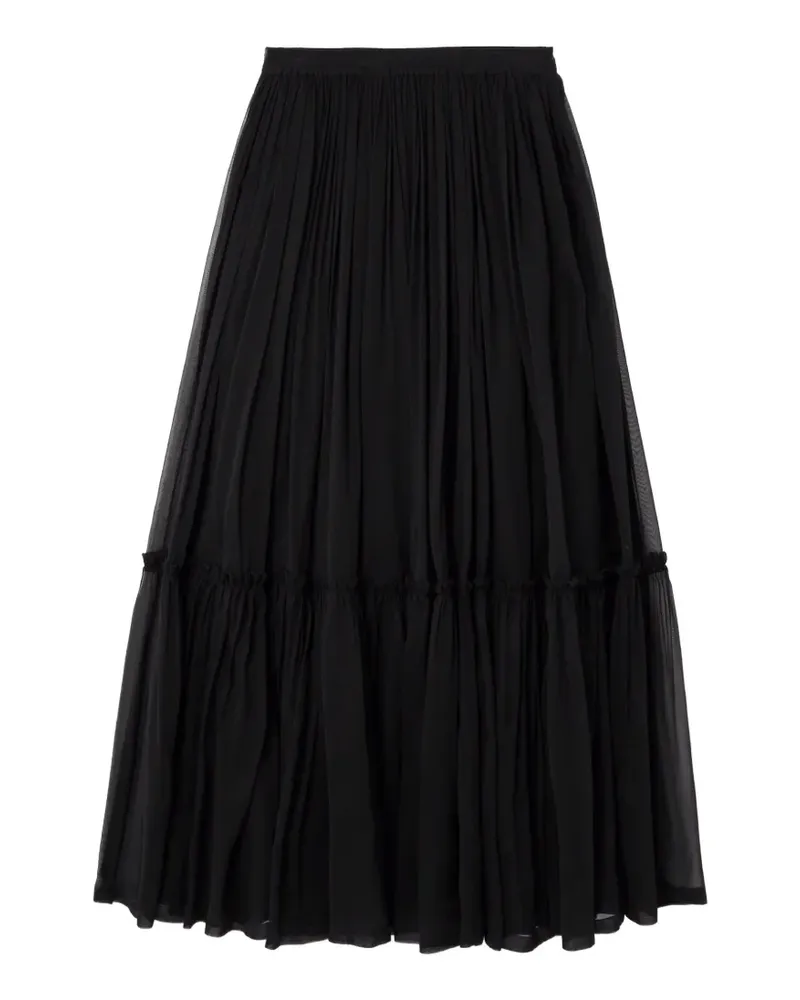 Saint Laurent tiered silk maxi skirt - Schwarz Schwarz