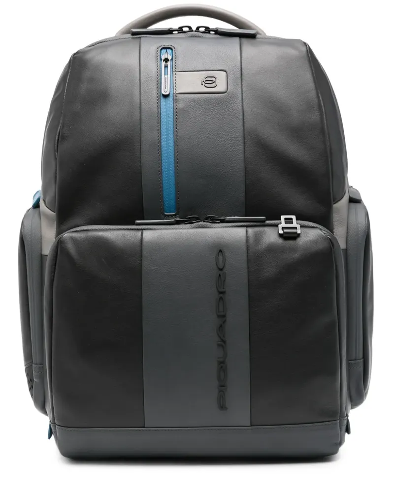 Piquadro Rucksack mit Kontrasteinsätzen - Grau Grau