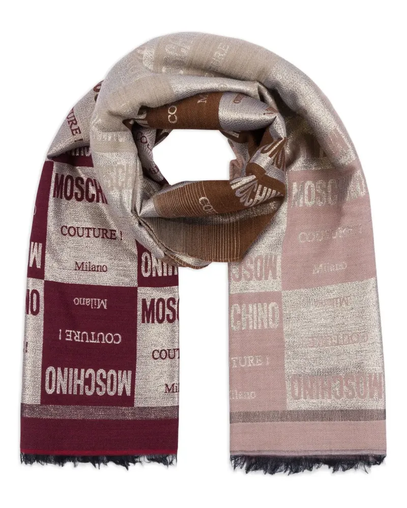Moschino Karierter Schal mit Logo-Print - Rosa Rosa