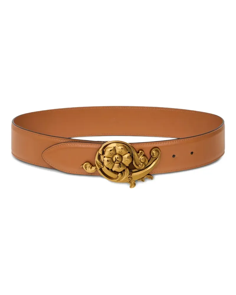 Etro Gürtel mit Schnalle in Blumenform - Braun Braun