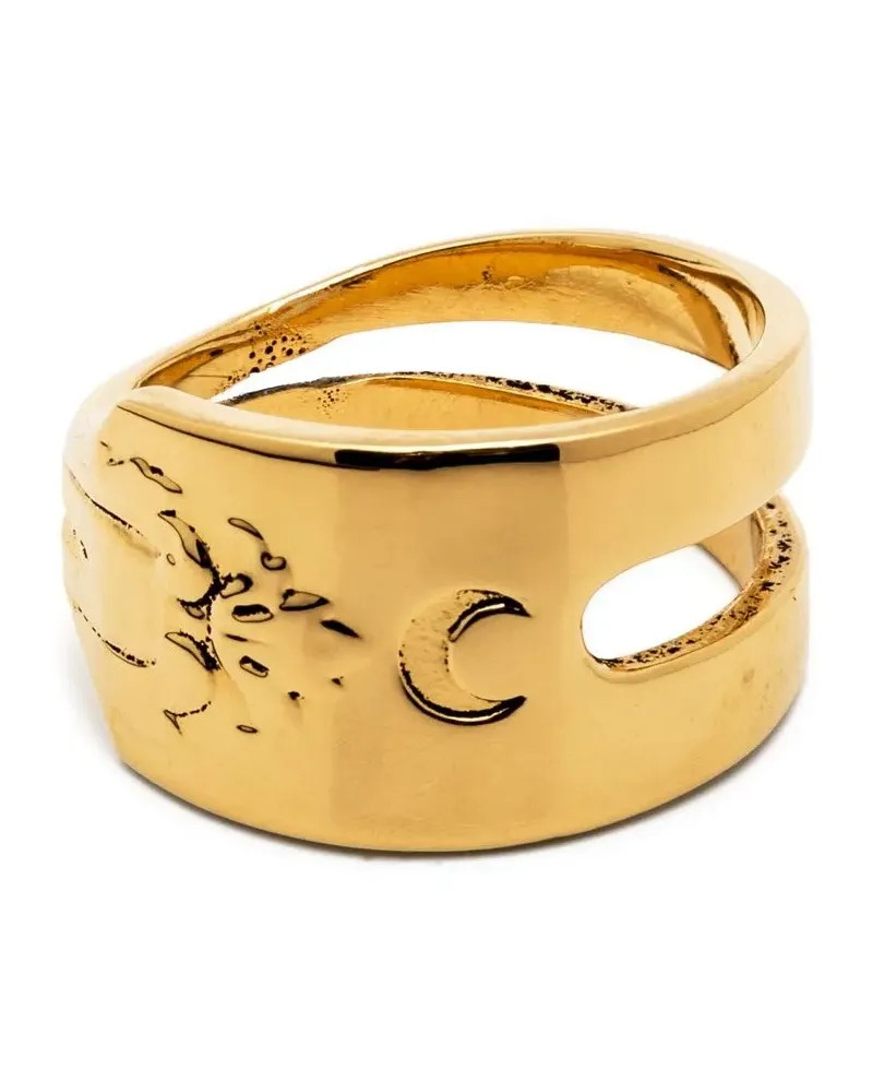 Marine Serre Regenerated Forks Ring - Gold Gold