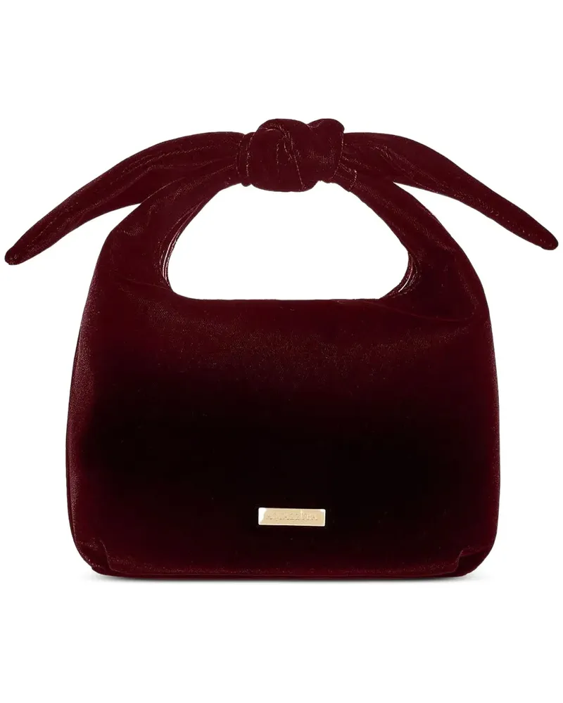 Aquazzura bow-tie velvet tote bag - Rot Rot