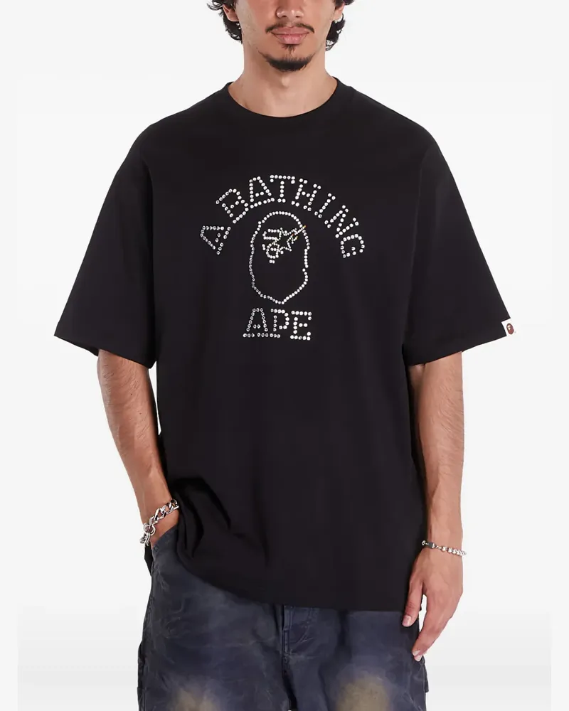 BAPE T-Shirt mit Nieten - Schwarz Schwarz