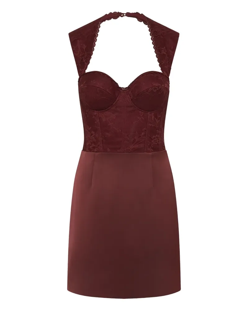 Rebecca Vallance Avalon Minikleid mit Spitzenoberteil - Rot Rot