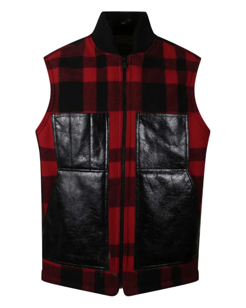 Junya Watanabe Mackinaw Weste mit Einsätzen - Rot Rot