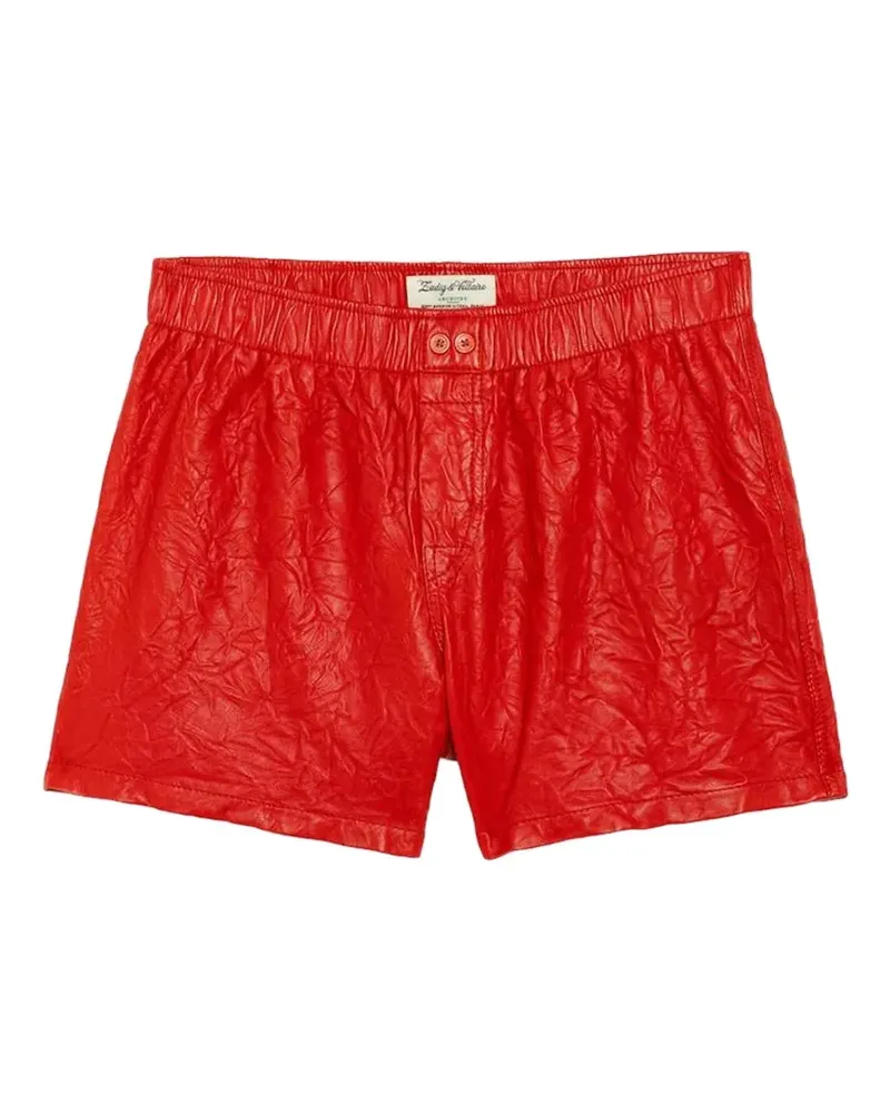 Zadig & Voltaire Pax Shorts aus gekräuseltem Leder - Rot Rot