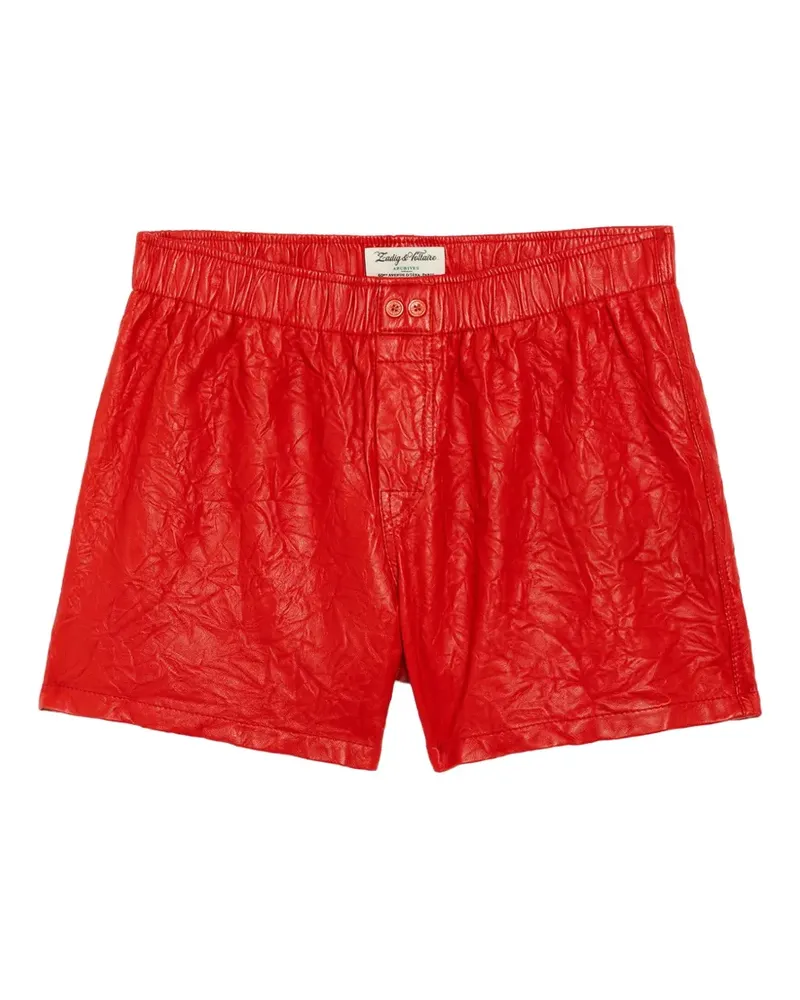 Zadig & Voltaire Pax Shorts aus gekräuseltem Leder - Rot Rot