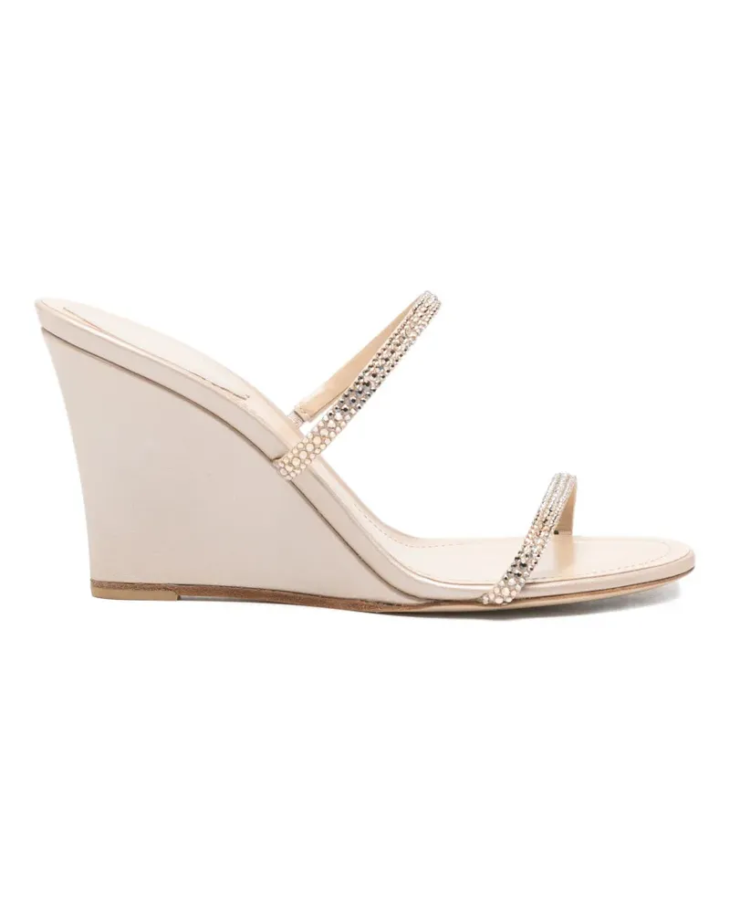 René Caovilla open-toe embellished sandals - Nude Nude