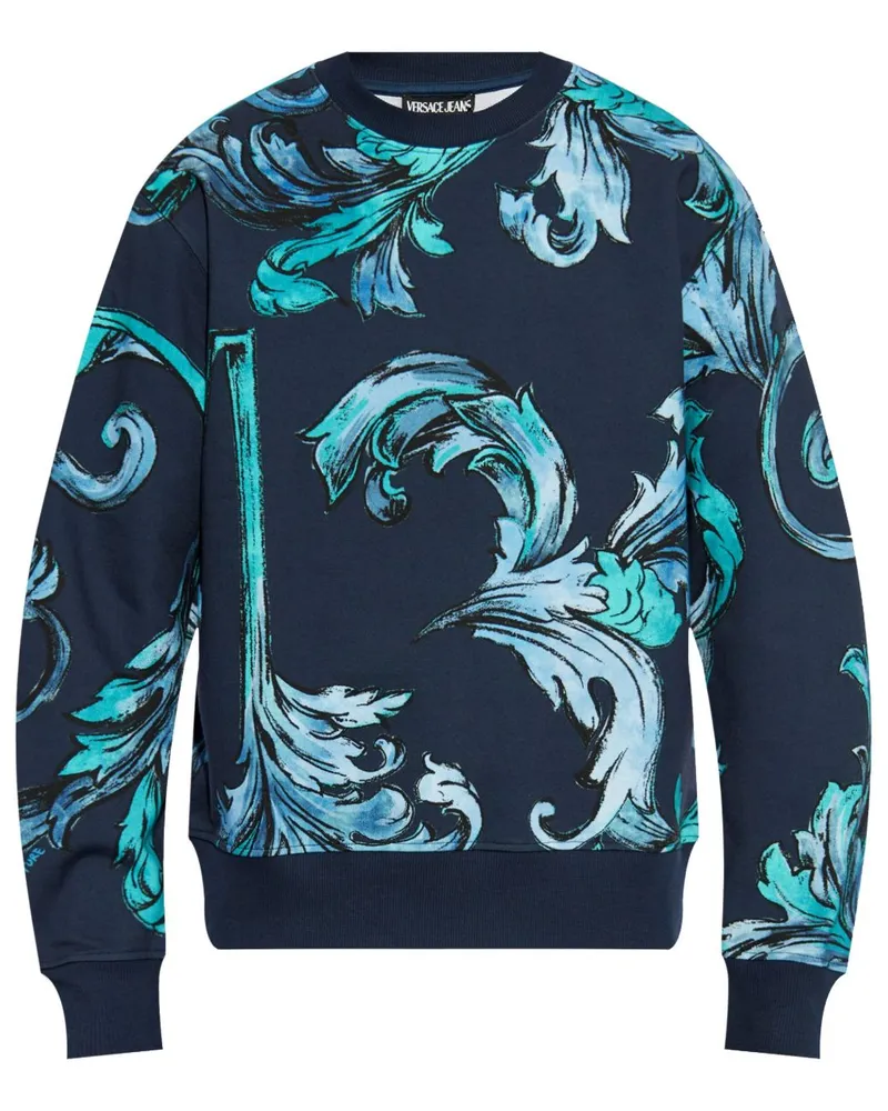 Versace Jeans Sweatshirt mit Barocco-Print - Blau Blau