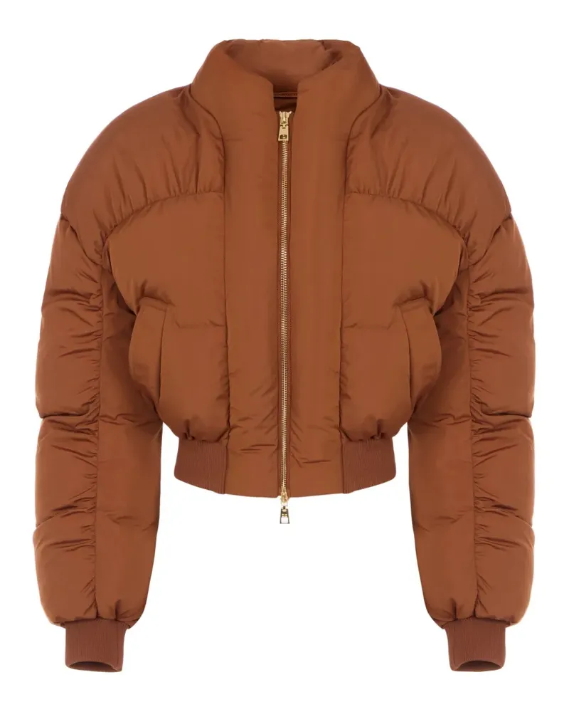 Elisabetta Franchi Daunenjacke aus Voile-Stoff - Braun Braun