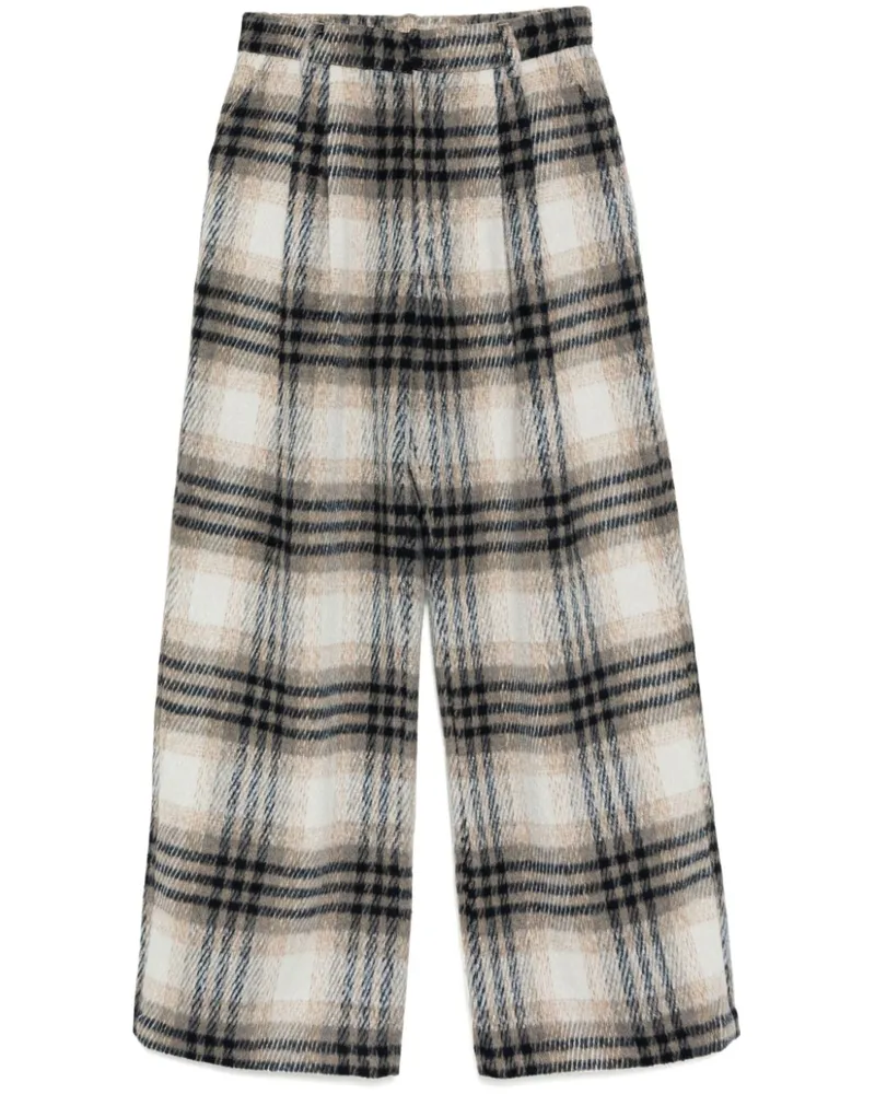 b+ab Karierte Hose - Nude Nude