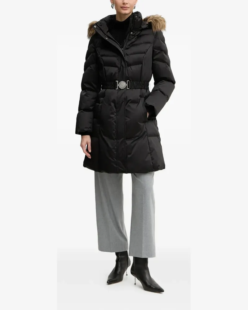 Guess Kapuzenmantel mit Gürtel - Schwarz Schwarz