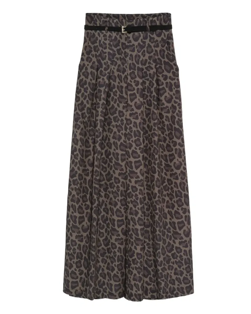 IMPERIAL Hose mit Leoparden-Print - Braun Braun