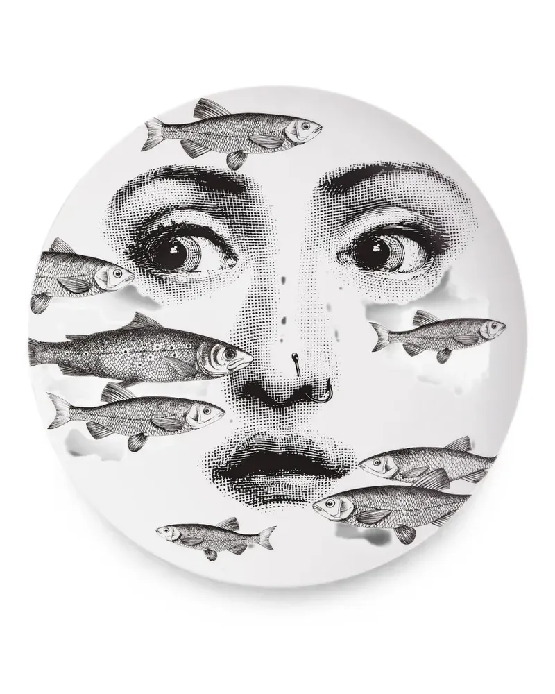 Fornasetti Teller mit Print - Weiß Weiß
