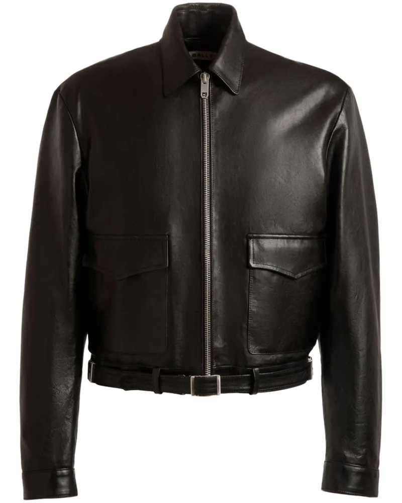 Bally Klassische Lederjacke - Schwarz Schwarz