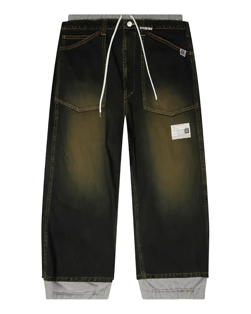 MIHARAYASUHIRO layered-design loose-fit jeans - Blau Blau