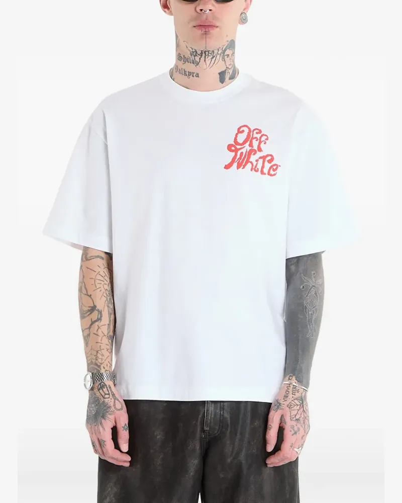 OFF-WHITE logo-print T-shirt - Weiß Weiß