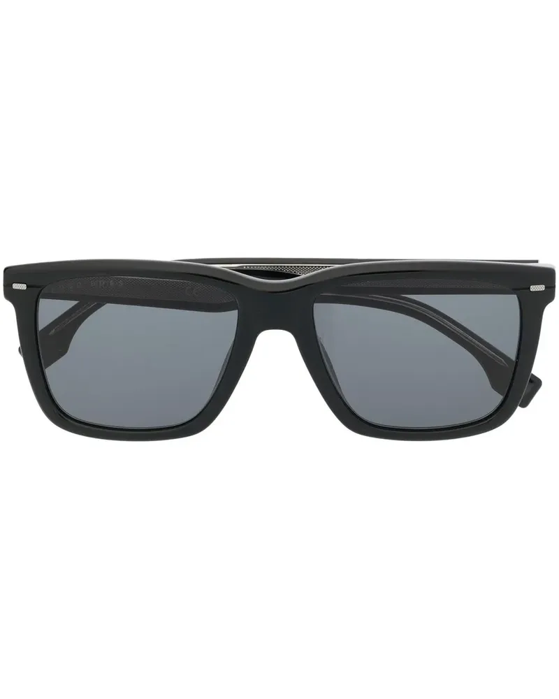 HUGO BOSS Sonnenbrille mit eckigem Gestell - Schwarz Schwarz