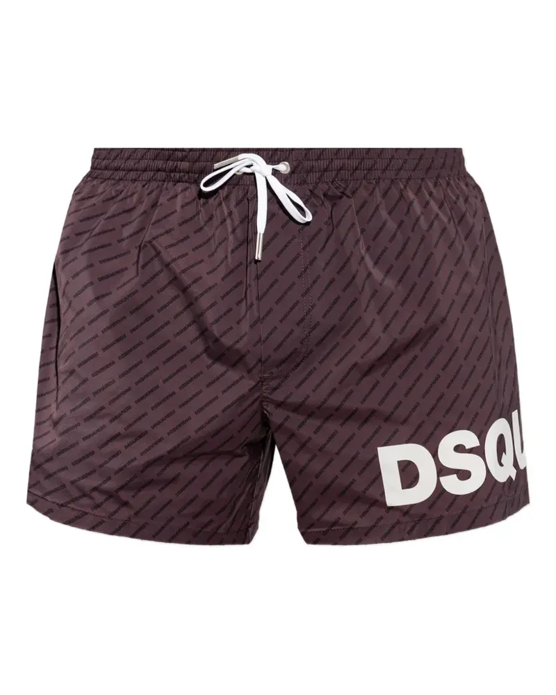 Dsquared2 logo-print drawstring swim shorts - Violett Violett