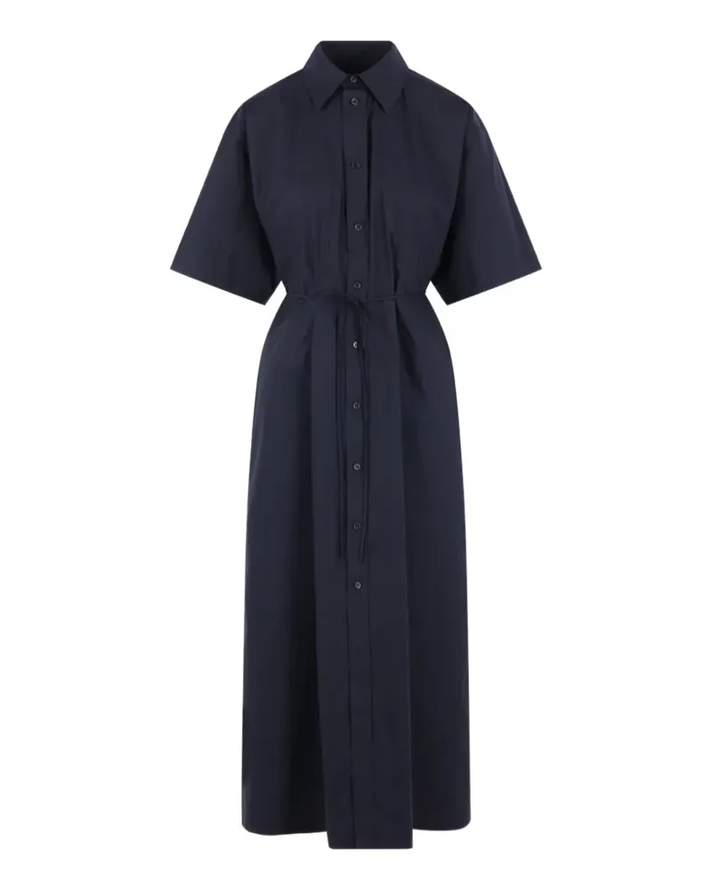 PLAN C buttoned tied-waist midi dress - Blau Blau