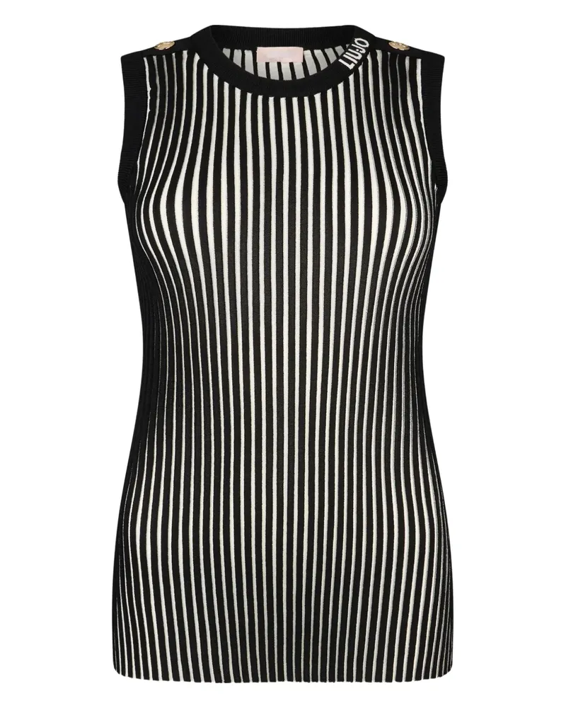 Liu Jo Gestreiftes Stricktop - Schwarz Schwarz