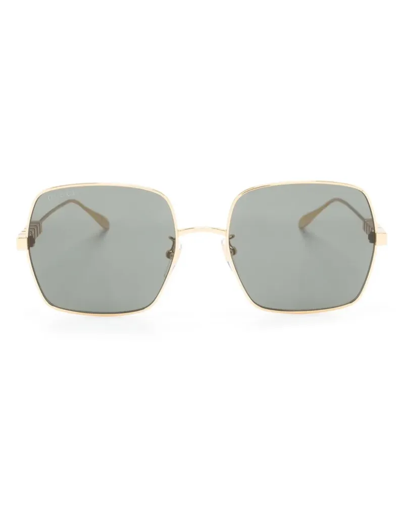 Gucci Eckige Sonnenbrille mit Logo - Gold Gold