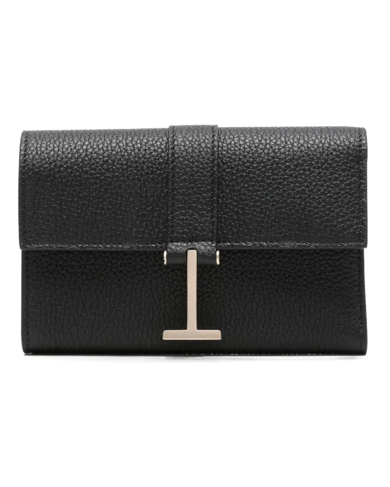 Tom Ford T-logo grained-leather wallet - Schwarz Schwarz
