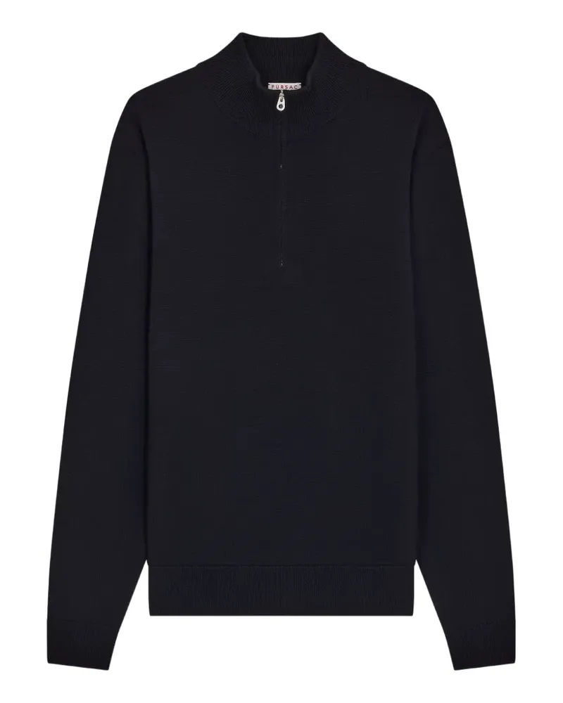 FURSAC Pullover mit kurzem Reißverschluss - Blau Blau