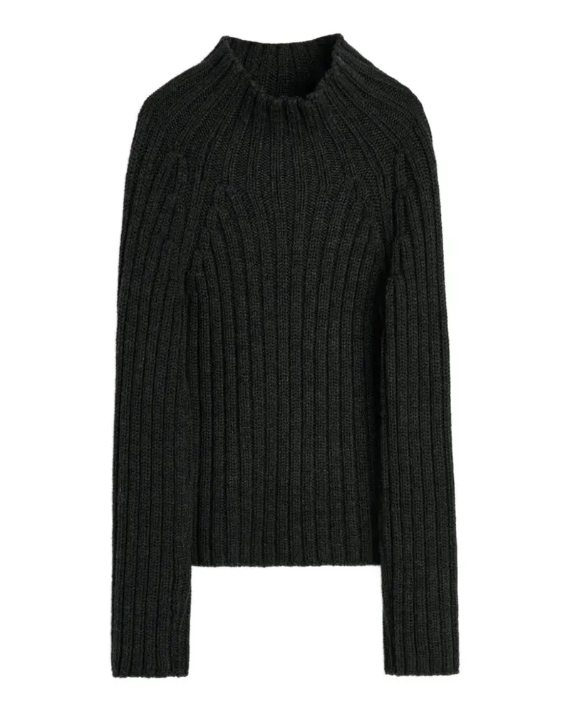 Our Legacy Gerippter Block Funnel Pullover - Schwarz Schwarz