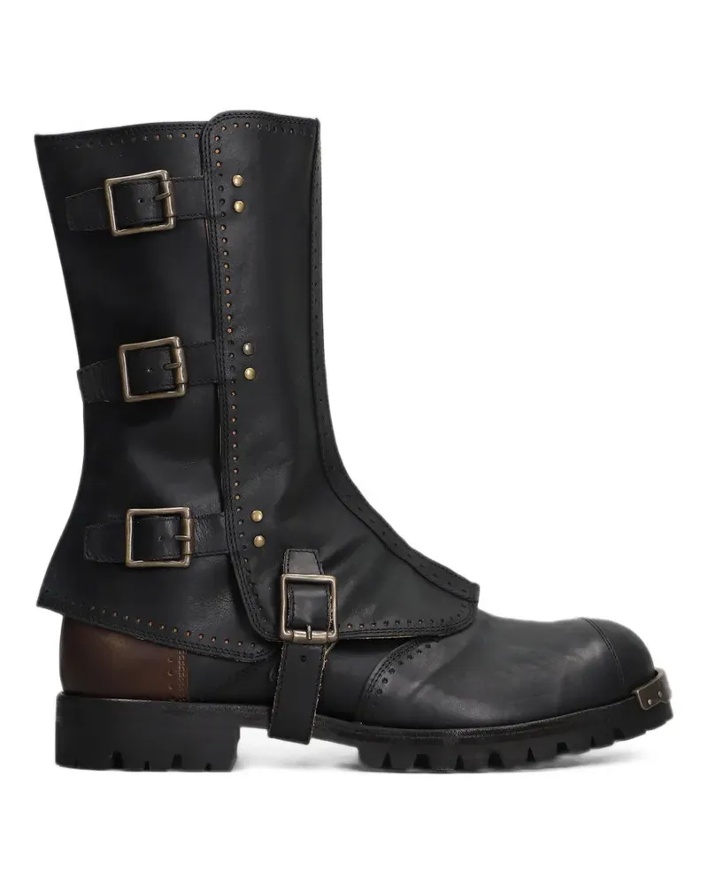 Ziggy Chen buckle-fastening leather boots - Schwarz Schwarz