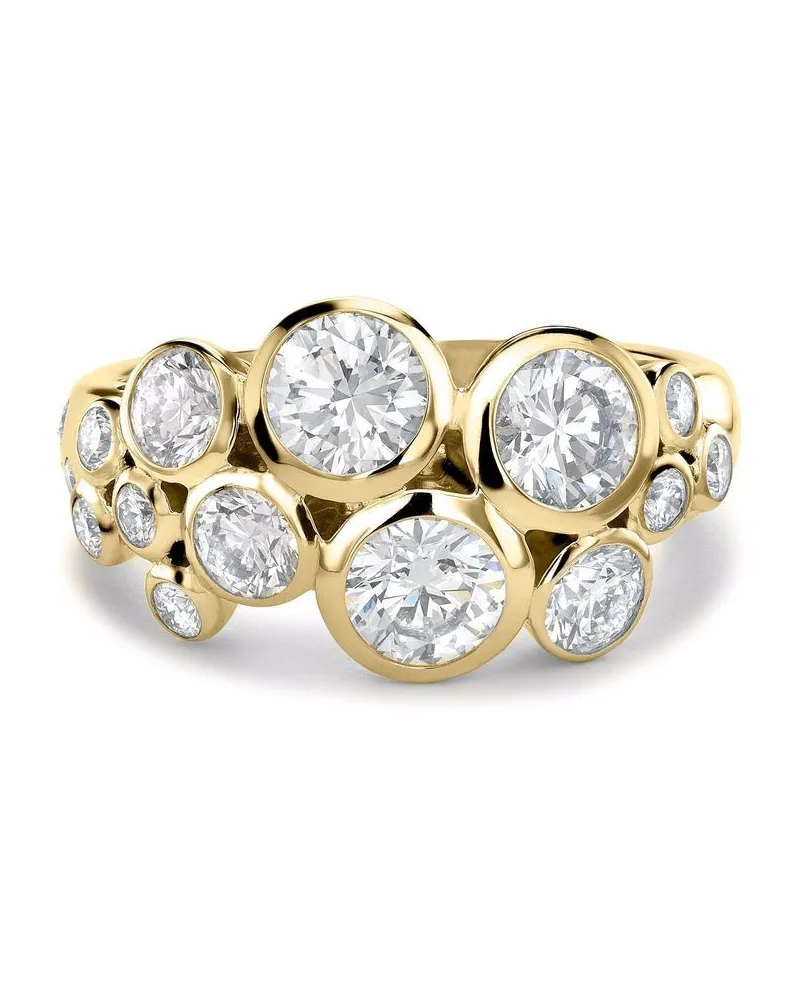 Pragnell 18kt Bubbles Gelbgoldring mit Diamanten Gold