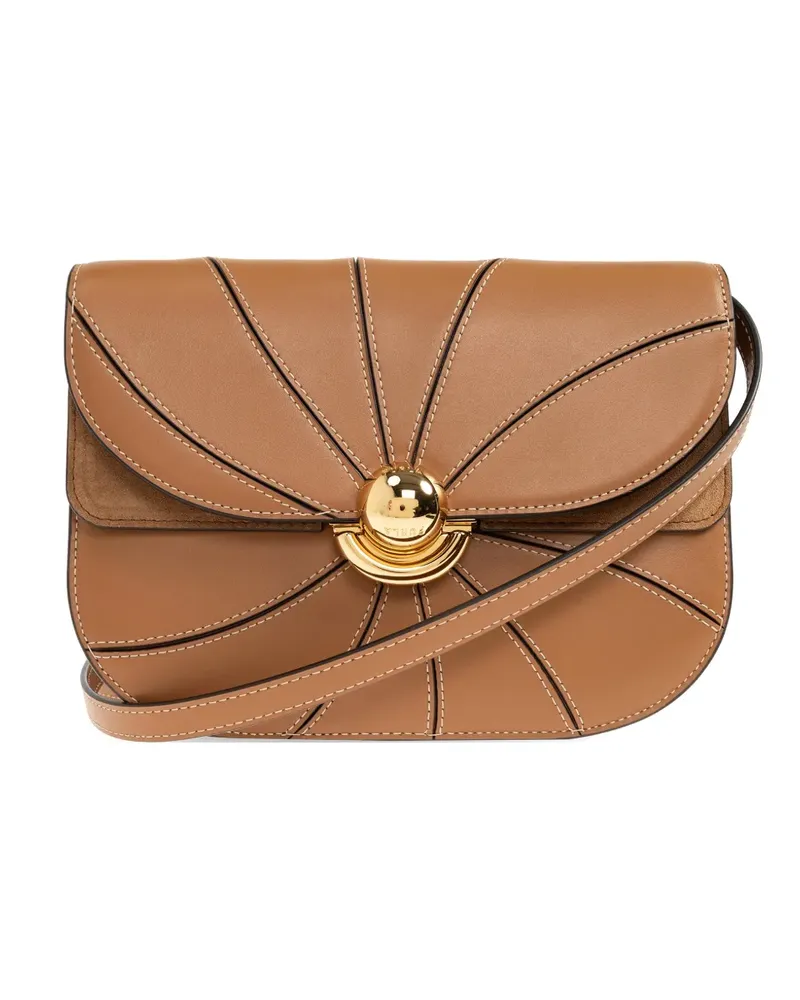 Furla Sfera topstitch turn-lock small shoulder bag - Braun Braun
