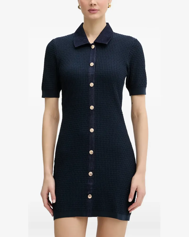 Morgan Minikleid mit Denim-Kragen - Blau Blau