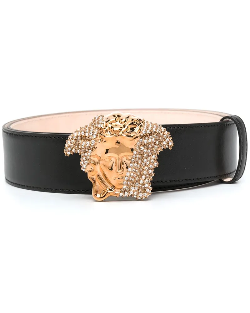 Versace La Medusa leather belt Schwarz