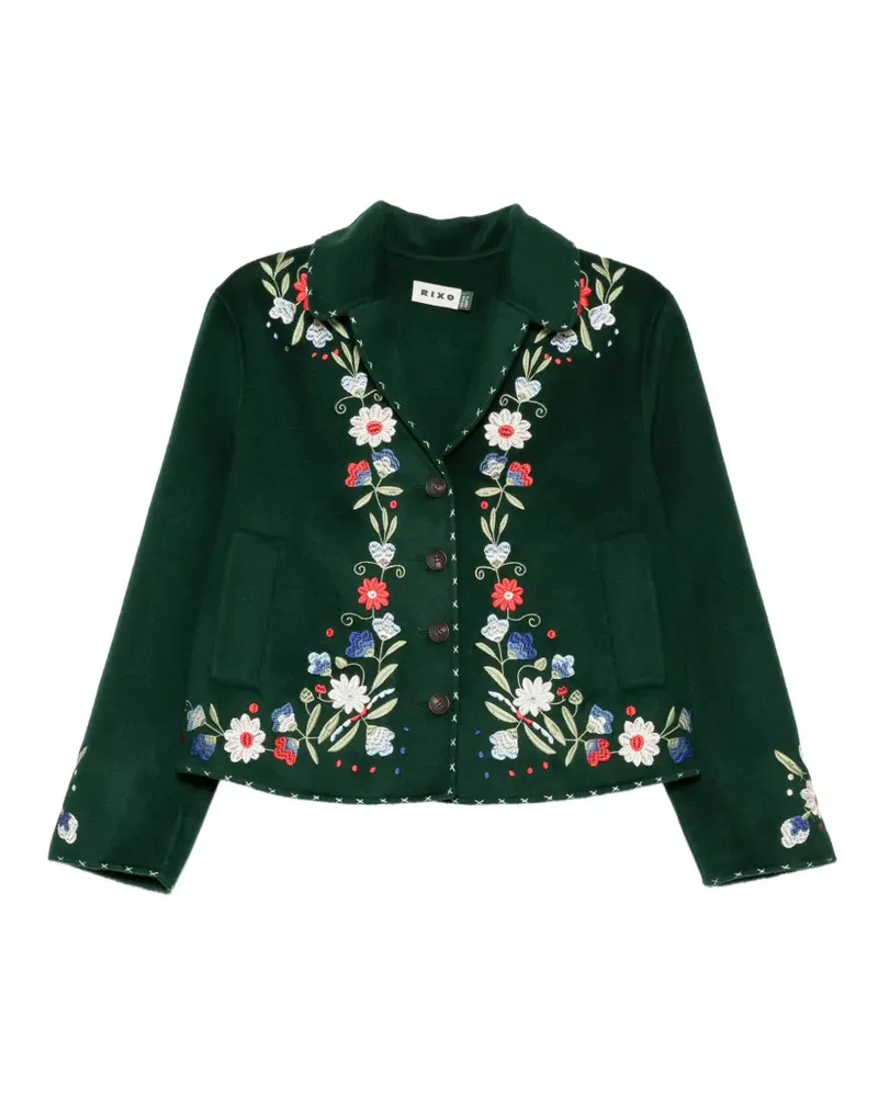 RIXO Jude Jeansjacke mit Blumenstickerei - Grün Grün
