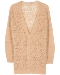 Twin-Set Cardigan mit Lochstrickmuster Nude