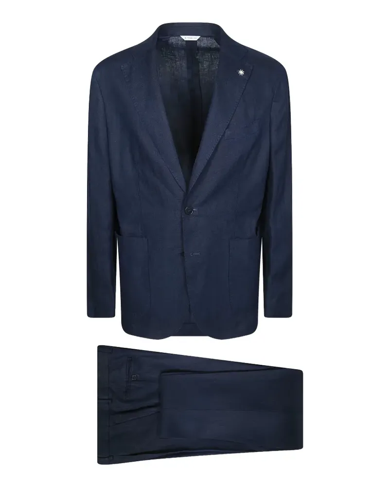 Manuel Ritz linen single-breasted suit - Blau Blau