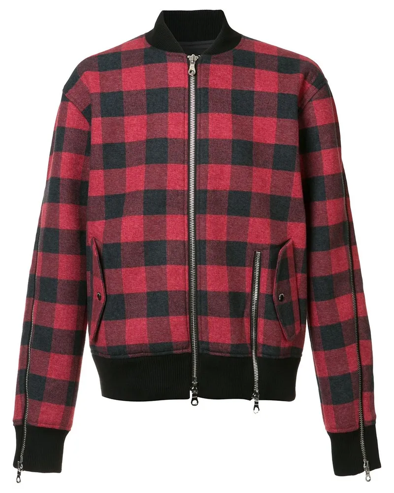 Mostly Heard Rarely Seen Karierte Bomberjacke Rot