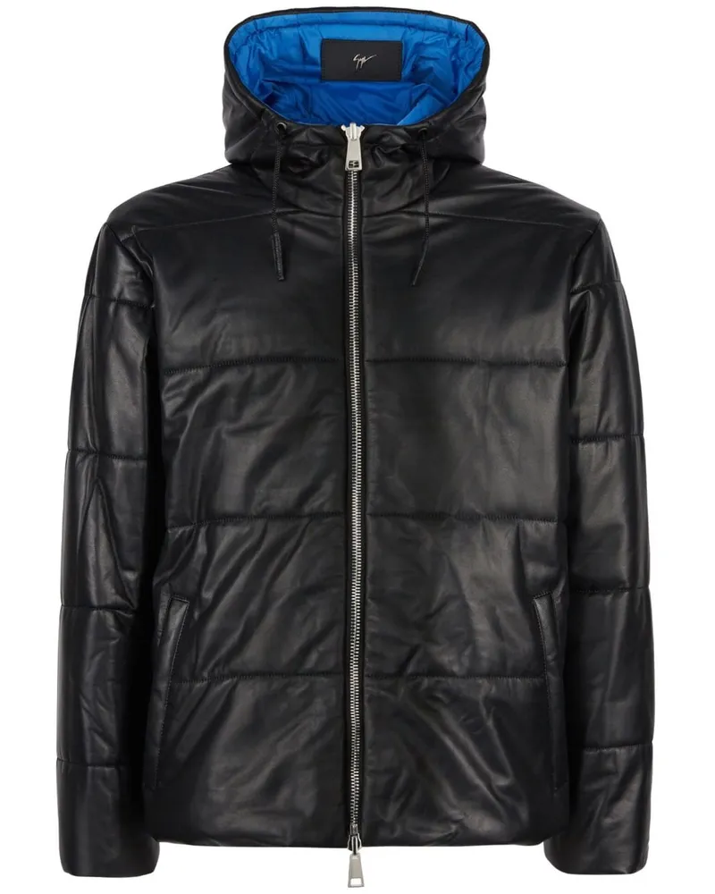 Giuseppe Zanotti Aidak Lederjacke Schwarz