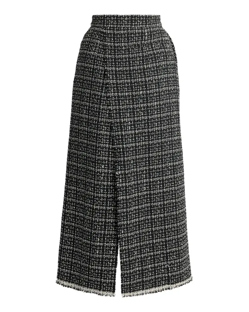 Erdem tweed frayed-edge skirt - Schwarz Schwarz