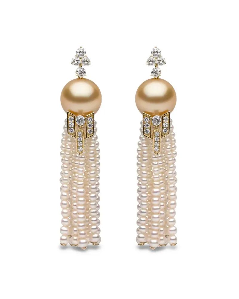 YOKO London Tassel diamond and pearl earrings - Gold Gold